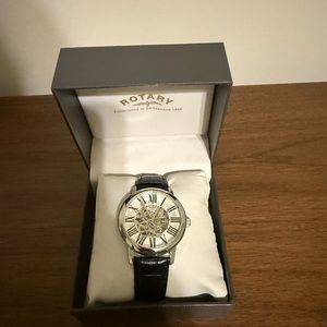 SOLD - Rotary Skeleton Dial Watch with Black Strap